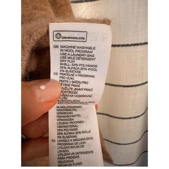 & Other Stories Alpaca Wool Mock Neck Sweater Size XS Camel Quiet Luxury - Picture 6 of 10